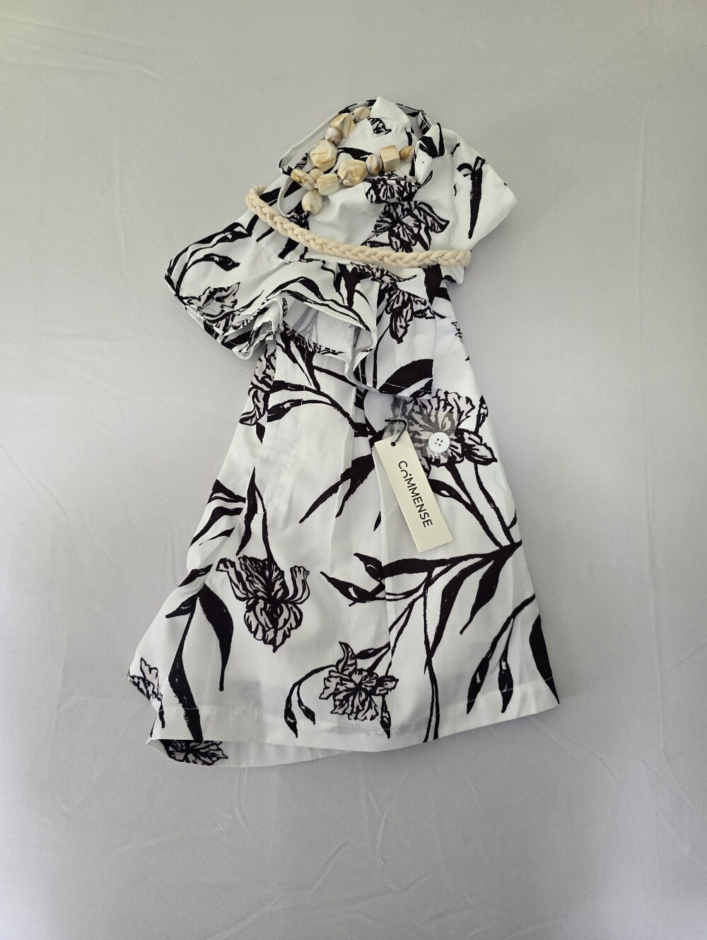 Commense Floral Print Peplum Top With Shorts Set Size XS